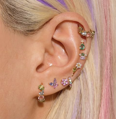 Perfect pieces for stacking in lobe and cartilage piercings! #amazon #women #earrings #studs #affiliate Earring Stack, Cool Ear Piercings, Pretty Ear Piercings, Piercing Inspo, Piercings Jewelry, Jewelry Accessories Ideas, Piercing Ideas, Funky Jewelry, Cz Earrings