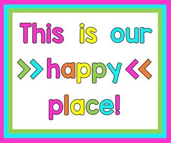 This freebie contains a PDF with the phrase "This is our happy place!". Print onto colored paper, cut, and laminate (optional)! These go great on a bulletin board, on the wall of a reading corner, on cabinet doors, anywhere! The letters will be the color Our Happy Place Bulletin Board, Happy Place Bulletin Board, Our Happy Place, Flowers Craft, Paper Flowers Craft, Reading Corner, School Decorations, Colored Paper, Paper Cut