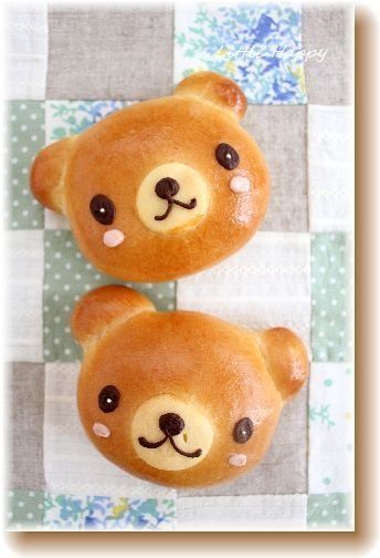 kawaii bear bread Bread Kawaii, Kawaii Bread, Bear Bread, Bunny Chow, Japanese Bread, Kawaii Bear, Cute Bento, Cute Buns, Bread Shaping