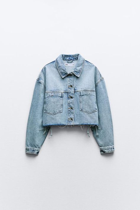 Jean Zara, Zara Denim Jacket, Dream Wishlist, Demin Jacket, Zara Jacket, Cropped Denim Jacket, Cropped Jacket, Cropped Denim, Cute Fits