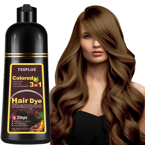 PRICES MAY VARY. 【TSSPLUS 3 IN 1 BLACK HAIR SHAMPOO】 - It can be used as hair black dye, hair conditioner and hair shampoo.Very convenient to make hair dye black at home and save our precious time from salon visiting. 【HAIR COLOR FOR GRAY HAIR COVERAGE】 - Restore youthful looking hair with added shine, our instant hair color complements gray hair with the health of fragile strands. This hair color shampoo is formulated to help you get the hair color you love ! 【NATURAL AND MILD HERBAL】 - extract Dye Black Hair To Light Brown, Black Hair To Light Brown, Black Hair To Light, Black Dye Hair, Grey Coverage Hair, Hair Color For Gray Hair, Dye Black Hair, Color For Gray Hair, Hair Dye Black