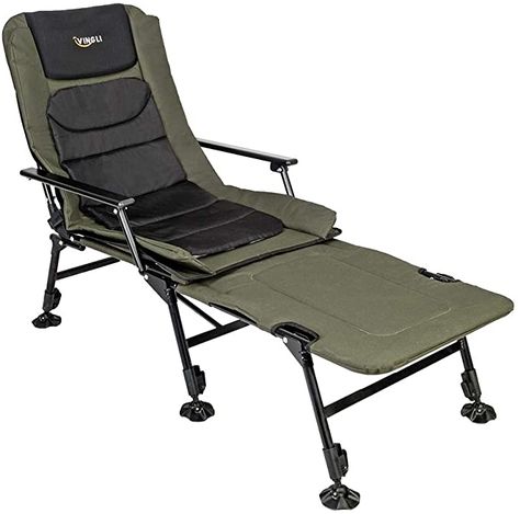 AmazonSmile: VINGLI Folding Fishing Chair Plus Foot Rest Attachment,Widen 48x22 inch XXL Size, 180° Adjustable Reclining Mesh Padded Back, Outdoor Hike/Beach Portable Stool, Support 350LBS, Xmax Gifts for Parent: Kitchen & Dining Kursi Outdoor, Tent Cot, Portable Stool, Chair With Footrest, Fishing Chair, Folding Camping Chairs, Cool Tents, Relaxing Outdoors, Gravity Chair