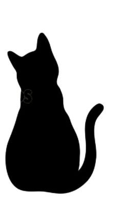 Cat Silloute Art, Black Cat Silhouette Painting, Cat Silloute, Cat Silhouette Art, Cats Silhouette, Silhouette Chat, Tre Kunst, Cat Quilt Patterns, Cat Template