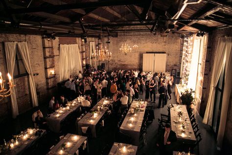 The atmosphere and feel of a space can so transform a wedding. It can take it from industrial venue to cozy, candlelit reception with a cool speakeasy vibe. The Green Building  is doing just that w... Speakeasy Wedding Reception, Vintage Speakeasy, Vintage Hollywood Wedding, Speakeasy Style, Speakeasy Wedding, Speakeasy Decor, Candlelit Reception, Braun Design, Hollywood Wedding