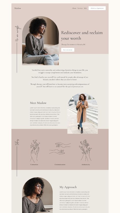 Therapy Website Design, Dynamic Template, Squarespace Template Design, Beautiful Web Design, Therapy Website, Website Design Inspiration Layout, Squarespace Web Design, Squarespace Website Templates, Modern Web Design