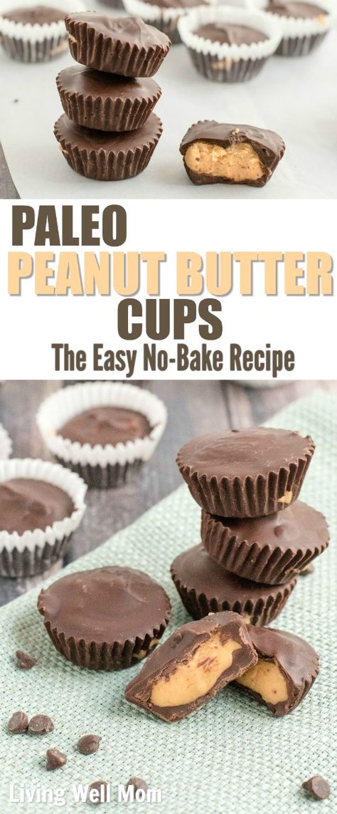 Paleo Food List, Paleo Kids, Chocolate Peanut Butter Cups, Paleo Sweets, Paleo Treats, Less Sugar, Paleo Snacks, Paleo Desserts, Paleo Dessert