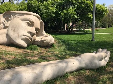 The Awaking Muse – Schaumburg, Illinois - Atlas Obscura Schaumburg Illinois, Midwest Road Trip, Trumpeter Swan, Art Village, Life Art, The Earth, Illinois, Garden Sculpture, Muse