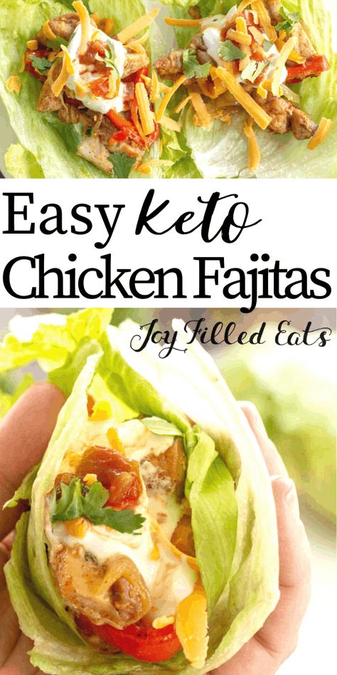 Keto Chicken Fajitas - Low Carb, Gluten-Free, EASY | Joy Filled Eats Keto Chicken Fajitas, Keto Supper, Vacation Recipes, Chicken Fajitas Recipe, Easy Chicken Fajitas, Baked Chicken Fajitas, Fajitas Recipe, Chicken Fajita Recipe, Recipes Mexican