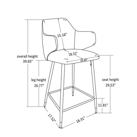 Contemporary Counter Stools, Fabric Bar, Loose Furniture, Drawing Furniture, Fabric Bar Stool, Luxury Furniture Sofa, Kursi Bar, Fiber Sculpture, Interior Design Drawings