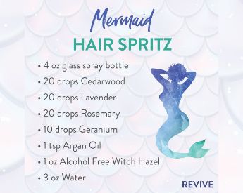 Mermaid Hair Spritz Diy - REVIVE Essential Oils Mermaid Hair Essential Oils Recipe, Mermaid Essential Oil Blend, Mermaid Spray Essential Oils, Mermaid Hair Spray Essential Oils, Mermaid Hair Essential Oils, Mermaid Hair Spray, Mermaid Spray, Mermaid Oil, Magick Oil