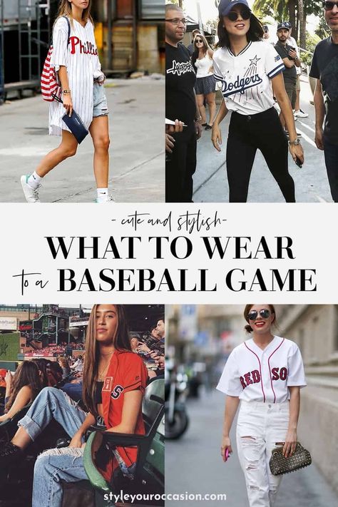 Spring Baseball Game Outfit, Sport Jersey Outfit Women, Women Baseball Outfit, Style A Jersey, Baseball Game Outfit Ideas, Atlanta Braves Outfit, Braves Game Outfit, Ballpark Outfit, Oversized Baseball Jersey