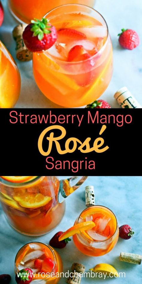 Rosé Sangria, Mango Passionfruit, Coconut Nectar, Rose Sangria, Sangria Wine, Sangria Recipe, Boozy Drinks, Agua Fresca, Sangria Recipes