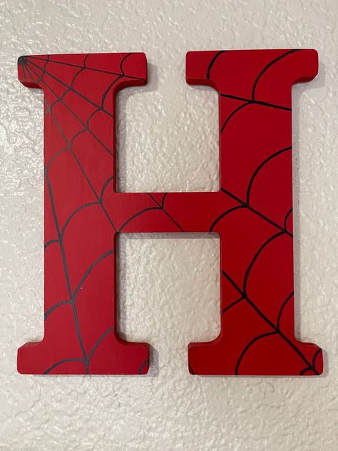 Hero Up letters. Sold per individual letter. Please let me know if you would like the child's name instead of the words Hero Up. Wall decor, boys bedroom, man cave. Wooden Letter Decoration Ideas, Letter Decoration Ideas, Wooden Letters Diy, Wooden Letter Ideas, Spiderman Toddler, Wooden Letter Crafts, Superhero Letters, Hero Up, Mom Crafts