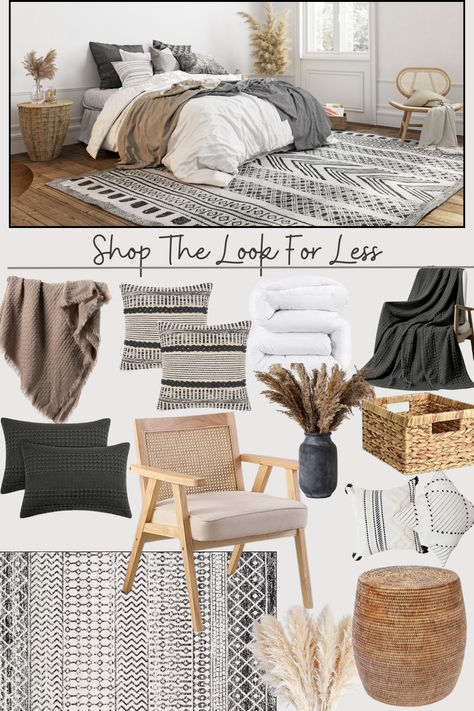 Shop the look for less with these amazing bedroom finds. Neutral bedroom tones create a sophisticated bedroom. Combining black, white, and brown creates a modern bedroom that you will want to spend time in! #bedroomdecor #bedroominspiration #masterbedroomdecor Black White And Tan Bedroom, Bronze Bedroom, Tan Bedroom, Cream Bedrooms, Brown Bed, Sophisticated Bedroom, Neutral Bedroom, Coastal Bedroom, Awesome Bedrooms