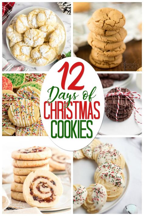 12 Days of Christmas Cookies 2019 Soft Gingersnap Cookies, 12 Days Of Christmas Cookies, Peanut Butter Blossoms Recipe, Peanut Butter Blossom, Chocolate Mint Cookies, Cookie Cookbook, Peanut Butter Blossom Cookies, Christmas Carolers, Buttery Shortbread Cookies