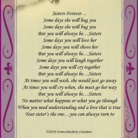 Sisters promise Parenting Prayers, Big Sister Poem, Meeting Quotes, Brothers Quotes, Sister Poem, Prayers For Sister, Sister Cards, Dad Poems, Message For Sister