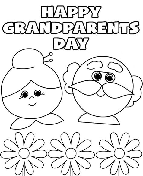 Grandparents Day Preschool, Grandparents Day Activities, Grandparents Day Cards, Minion Coloring Pages, Grandparents Card, Grandparents Day Crafts, Happy Grandparents Day, Family Theme, Fall Coloring Pages