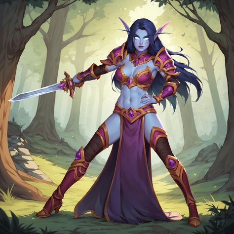 Night elf #fantasy #warcraft #wow #worldofwarcraft #nightelf #nelf #elf #kaldorei Draenei Female, Wow Draenei, Wow Elf, World Of Warcraft Characters, Warcraft Characters, Warcraft Iii, Elf Warrior, Elf Druid, Elves Fantasy