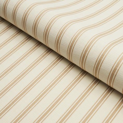 Marquet Ticking Stripe - Sand Fabrics | Schumacher Ticking Stripe Fabric, India Country, Stripe Fabric, New Traditional, Ticking Stripe, Striped Fabrics, Ticks, Upholstery Fabric, Window Treatments