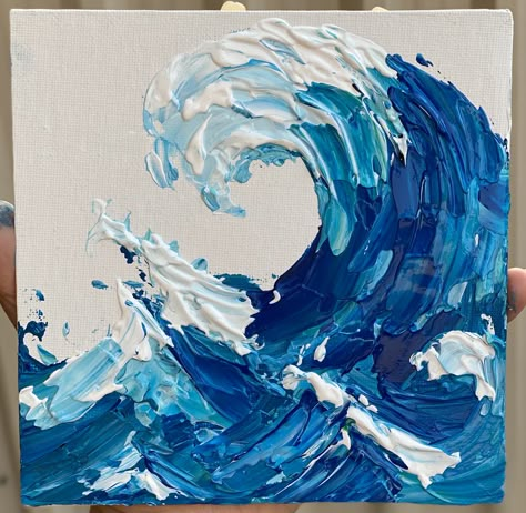 Big Wave Painting, Sea Inspired Art, Ocean Art Painting, A Level Art Sketchbook, Diy Canvas Wall Art, Landscape Paintings Acrylic, Art Sea, Wave Painting, Sea Painting