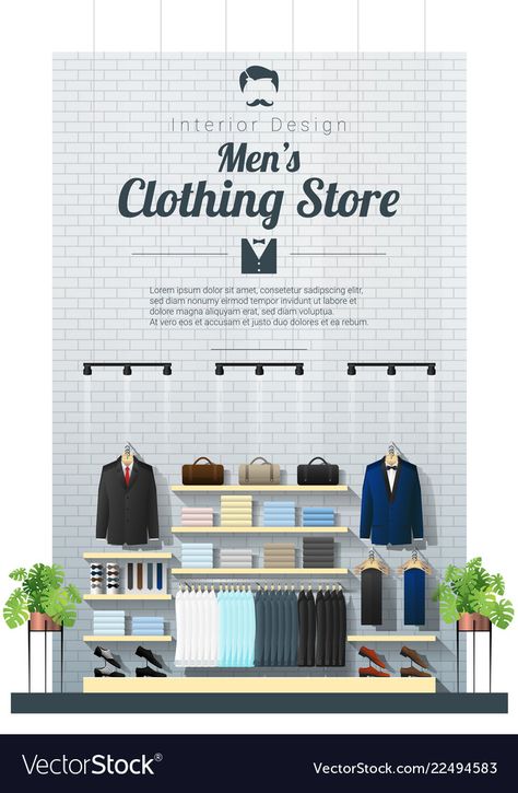 Mens Store Display, Clothe Store, Men Clothing Store, Men Clothes Shop, Clothes Shop Design, Mens Wear Shop, Visual Merchandising Fashion, Interior Background, Clothing Store Interior