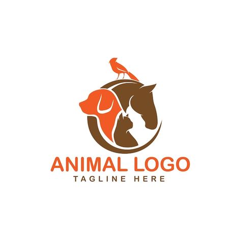 Pet shop animal logo | Premium Vector #Freepik #vector #pet-logo #dog-logo #vet-logo #paw-logo Animals Logo Design Ideas, Animal Feed Logo, Animal Hospital Logo, Logo Animal Design, Vet Logo Design, Pet Food Logo, Petshop Logo, Vet Logo, Pet Shop Logo Design