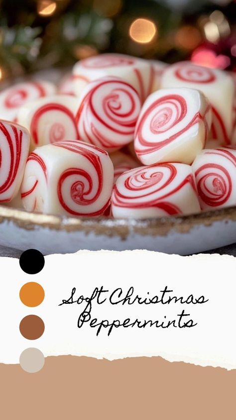 Add a nostalgic touch to your holiday table with these old-fashioned butter mints. Soft, sweet, and packed with peppermint flavor, they're the perfect way to savor the season! 🎄🍭 #ChristmasMagic #ButteryBliss #PeppermintPerfection #HolidayTreats #HandmadeWithLove #SeasonalSweets 🧑‍🎄🧈💖 Old Fashioned Peppermint Butter Mints, Melted Peppermint Ideas, Peppermint Mints Recipe, Soft Christmas Butter Mints, Holiday Gift Recipes, Old Fashion Butter Mints, Soft Butter Mints, Cream Cheese Peppermints, Homemade Peppermint Candy