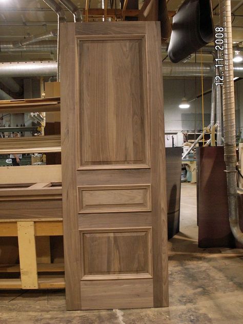 Walnut 3 Panel | Interior Doors 3 Panel Interior Doors, Stained Interior Doors, Brown Interior Doors, Interior Door Styles, Solid Wood Interior Door, Panel Interior Doors, Walnut Doors, Wooden Doors Interior, Pooja Room Door Design