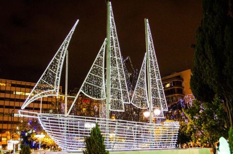 The Christmas Boat Tradition on Mykonos | Luxury Villa in Mykonos Christmas In Greece, Greek Christmas, Very Much Alive, Greek Tradition, Christmas Program, Greek Island, Thessaloniki, Wooden Boats, Greek Islands