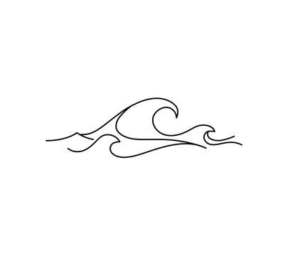 Line Art Waves, Wave Drawing, Waves Line, Bff Tattoos, Drawing Images, Line Tattoos, Art Drawings Sketches, Infinity Tattoo, Line Drawing