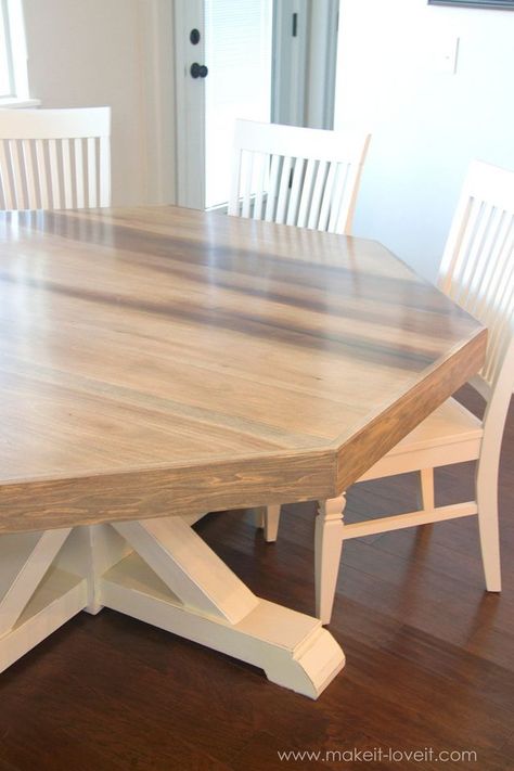 DIY Octagon Dining Room Table…with a farmhouse base! | Make It and Love It | Bloglovin’ Octagon Dining Room, Dining Room With Built Ins, Room Table, Built Ins, Kitchen Renovation, Dining Room Table, Love It, Make It, Dining Room