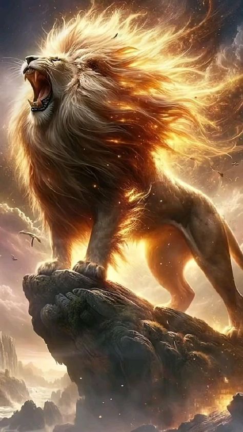 Fire Lion, Lion Live Wallpaper, Lion Artwork, Lion Photography, Lions Photos, Iphone Art, Roaring Lion, Lion Wallpaper, Lion Images