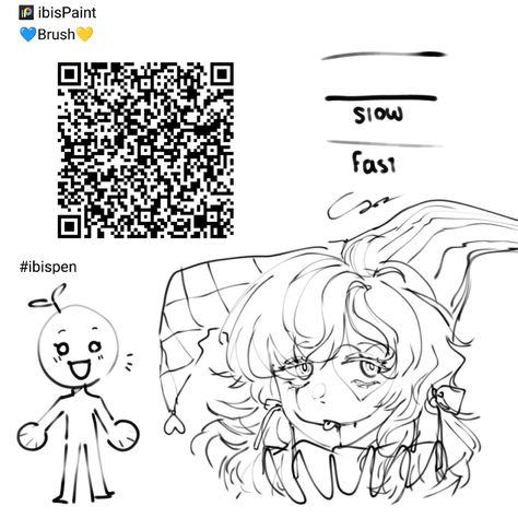 Sketch Brush Qr Code, Qr Code Ibispaint, Brush Qr Code, Code Ibispaint, Sketch Brush, Lineart Sketch, Paint Brush Drawing, Anime Lineart, Ibis Paint X