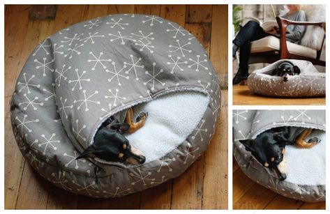 DIY Burrow Dog Bed Sewing Pattern & Tutorial, pet bed, pet hideaway