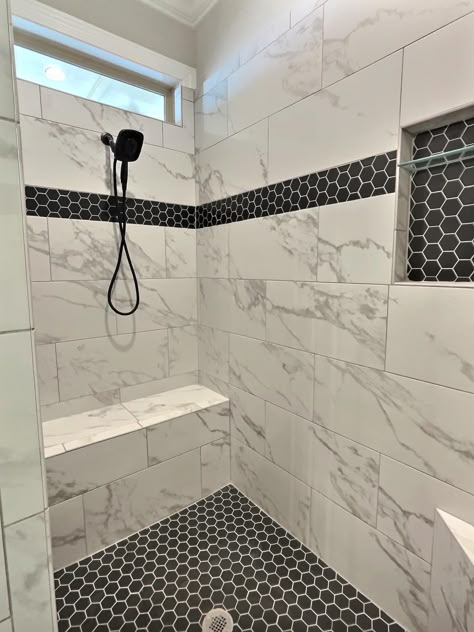 Shower Wall Accent Tile Ideas, Flexstone Shower Walls, Bathroom Tile Mosaic, Bath Tile Ideas, Washroom Designs, Bathroom Wall Tile Design, Bathroom 2024, Full Bathroom Remodel, Bathroom Shower Walls