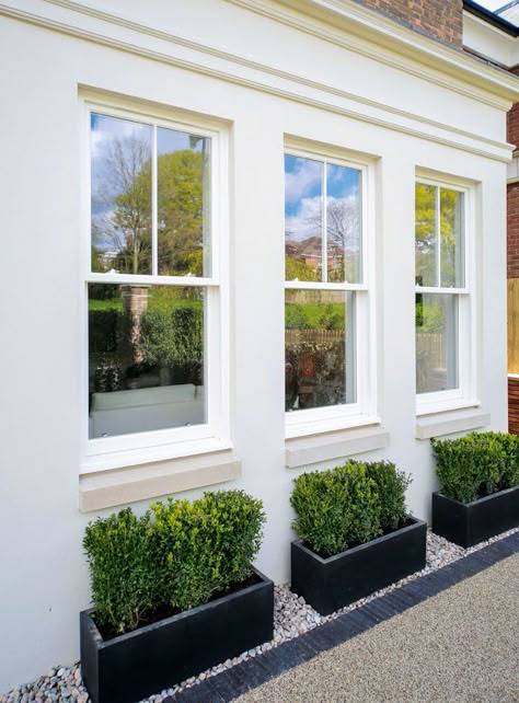 Windows Types, Wooden Sash Windows, Georgian Windows, Cottage Windows, Bungalow Exterior, Timber Windows, Farmhouse Windows, Edwardian House, Windows Exterior