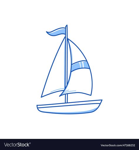 Sail Illustration, Sail Boat Drawing, Boat Doodle, Boat Drawing Simple, Ship Doodle, Yacht Illustration, Boat Clipart, Sailboat Drawing, Boat Sketch