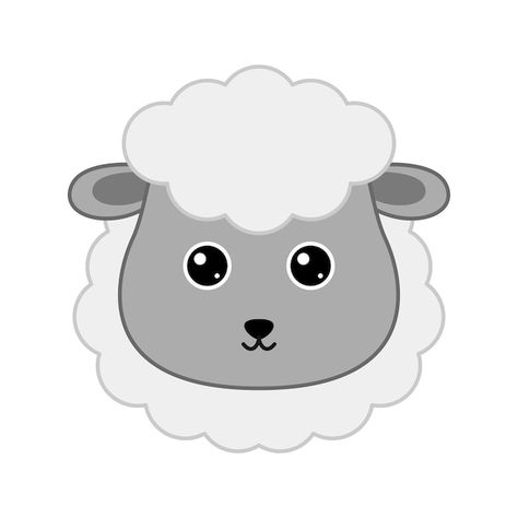 Cute sheep face isolated on white backgr... | Premium Vector #Freepik #vector #animal-mascot #happy-animals #cute-sheep #animal-character Cartoon Sheep Face, Sheep Face Template, Sheep Drawing, Sheep Face, Sheep Cartoon, Eid Photos, Animal Mascot, Farm Animals Birthday Party, Face Template