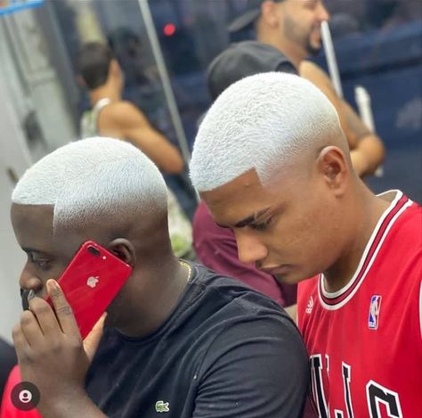 Bleach Hair Men, Male Hair Dye, Grey Hair Black Man, Grey Platinum Hair, Platinum Hair Dye, Platinum Blonde Hair Men, Afro Fade Haircut, Blonde Hair Men, Fade Haircut Short