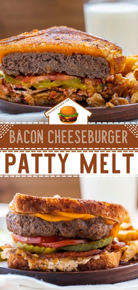 Bacon Patty Melt, Paddy Melt, Cheeseburger Melt, Cheeseburger Ideas, Bacon Burger Recipes, Memorial Day Food, Beef Patties Recipes, Patty Melt Recipe, Easy Supper Recipes