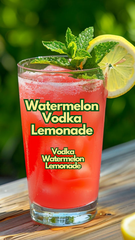 Watermelon Vodka Lemonade Summer Mixed Drink Recipes, Watermelon Lemonade Cocktail, Watermelon Vodka Mixed Drinks, Vodka Lemonade Drinks, Watermelon Vodka Drinks, Watermelon Vodka Slush, Drinks Wallpaper, Watermelon Recipes Drinks, Watermelon Drinks