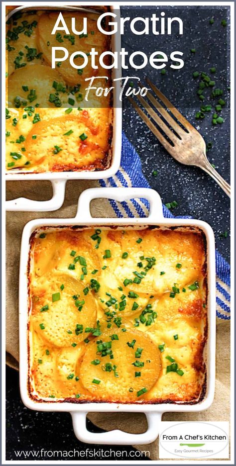 Single Serving Scalloped Potatoes, Small Batch Of Scalloped Potatoes, Potatoes Au Gratin For Two, Au Gratin Potatoes For Two, Healthy Au Gratin Potatoes, Scallop Potatoes For Two, Potatoes For 2 Recipes For, Augratin Potatoes For 2, Potato Augratin Easy