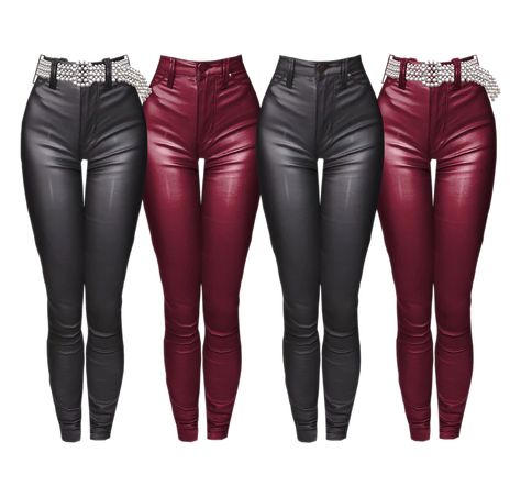 Sims 4 Leather Pants Cc, Sims 4 Leather Pants, Sims Bottoms, Fabric Studies, Sims Lookbook, Pants With Belt, Fitting Pants, Biker Jeans, Leather Skin