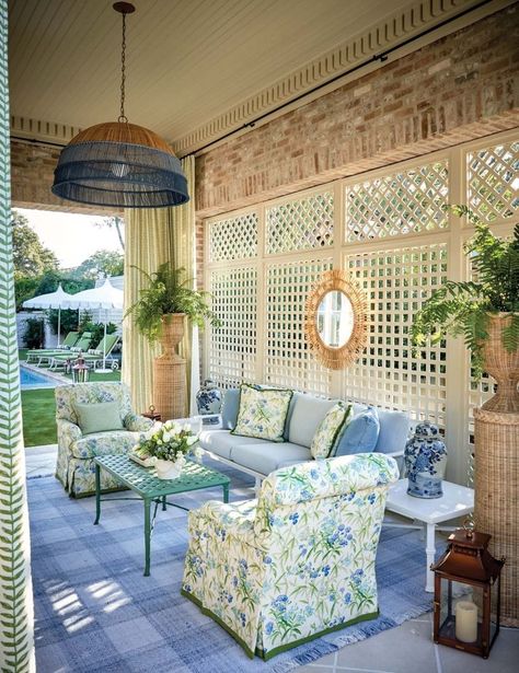 Flower_Mag_Back_Porch_936_2 Flower Magazine, Vinyl Fence Panels, Walled Courtyard, New Ravenna, Media Room Design, Ivy House, Vinyl Fence, Hall Design, Porch Design