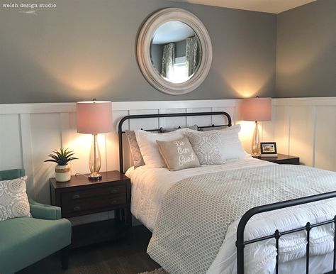 Best of the 2017 Parade of Homes - Day 2 – Welsh Design Studio Wainscoting Master Bed, Wall Wainscoting Ideas Bedroom, Wainscoting In Bedroom, Bedrooms With Wainscoting, Bedroom With Wainscoting, Half Wall Wainscoting, Wall Wainscoting Ideas, Waynes Coating Ideas, Wainscotting Ideas