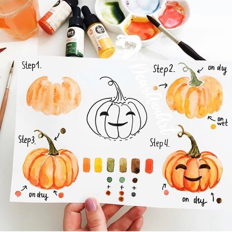 7 Halloween Watercolor Painting Ideas Halloween is nearing, and if you’re looking to craft eerie art or cards, these 7 watercolor painting ideas are perfect for igniting your creativity. Beginner-friendly and impressively spooky, the tutorials cover everything from witches to haunted houses. So light a fall candle, cue up your Halloween playlist, and grab your […] Step By Step Watercolor, Watercolor Pumpkins, Watercolor Paintings Easy, Fall Watercolor, Halloween Painting, Halloween Drawings, 수채화 그림, Watercolor Art Lessons, Watercolor Paintings Tutorials