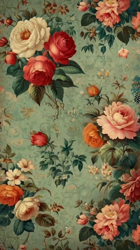 Retro Charm: Timeless Vintage Wallpaper Ideas for Every Screen and Space | by PrimePicks | Jun, 2024 | Medium Vintage Wallpaper Ideas, Wallpaper Ideas For Home, 1940s Wallpaper, Vintage Floral Backgrounds, Stunning Aesthetic, Vintage Wallpapers, Floral Words, Vintage Floral Wallpapers, Fruit Wallpaper