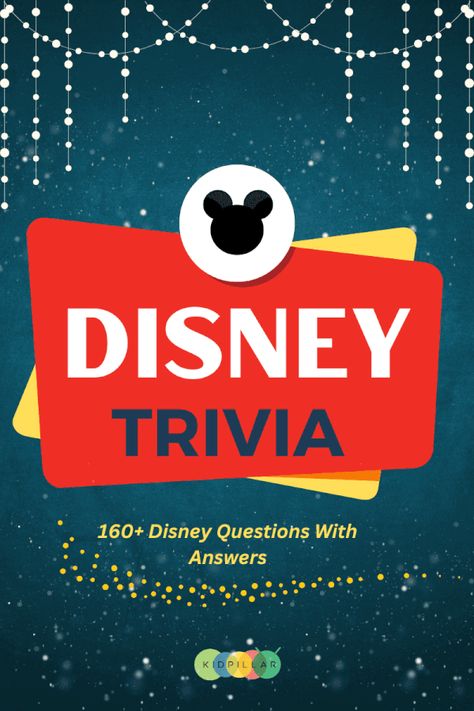 Disney Trivia Questions And Answers For Kids, Disney Trivia For Kids, Pixar Trivia, Disney Trivia Questions And Answers, Disney Quizzes Trivia, Kids Trivia Questions, Movie Trivia Questions And Answers, Disney Themed Games, History Trivia Questions