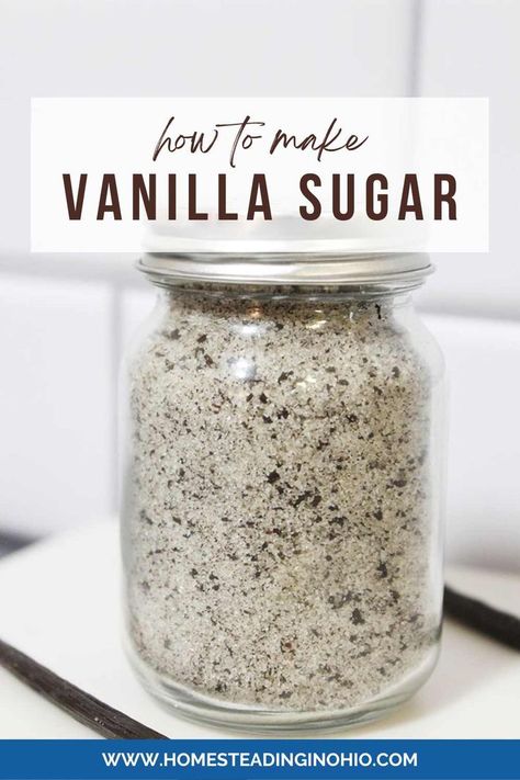 Vanilla Sugar Recipe, Vanilla Bean Recipes, Make Vanilla Extract, Vanilla Extract Recipe, Homemade Dry Mixes, Infused Sugar, Fall Meals, Vanilla Bean Powder, Homemade Vanilla Extract