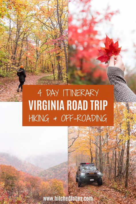 For this 4 day Virginia road trip itinerary, we’ll start our road trip in Luray, visiting Shenandoah National Park, Charlottesville, Natural Bridge, and Roanoke. It's jammed with outdoor adventures, hikes, and our favorite off-roading trail. Virginia Road Trip, Cross Country Trip, Best Campgrounds, Skyline Drive, Shenandoah National Park, Us Road Trip, Off Roading, Natural Bridge, Road Trip Planning